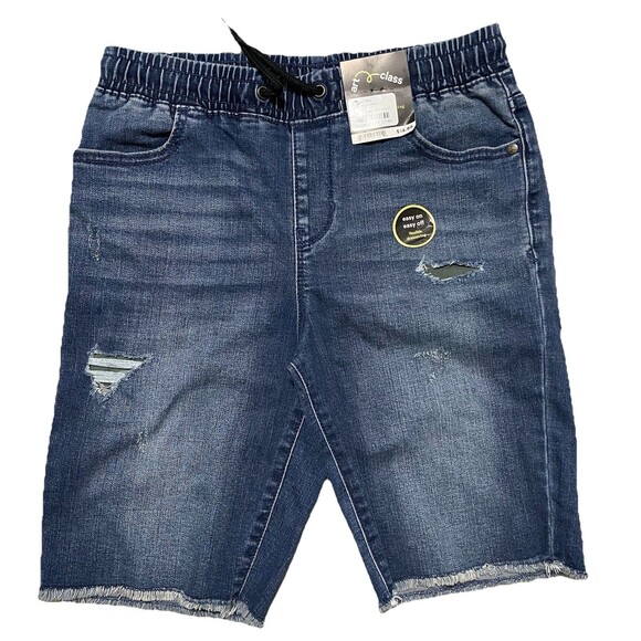 Art Class Boys New Light Blue Denim Style Jean Pull On Shorts L 12/14 - Picture 1 of 2